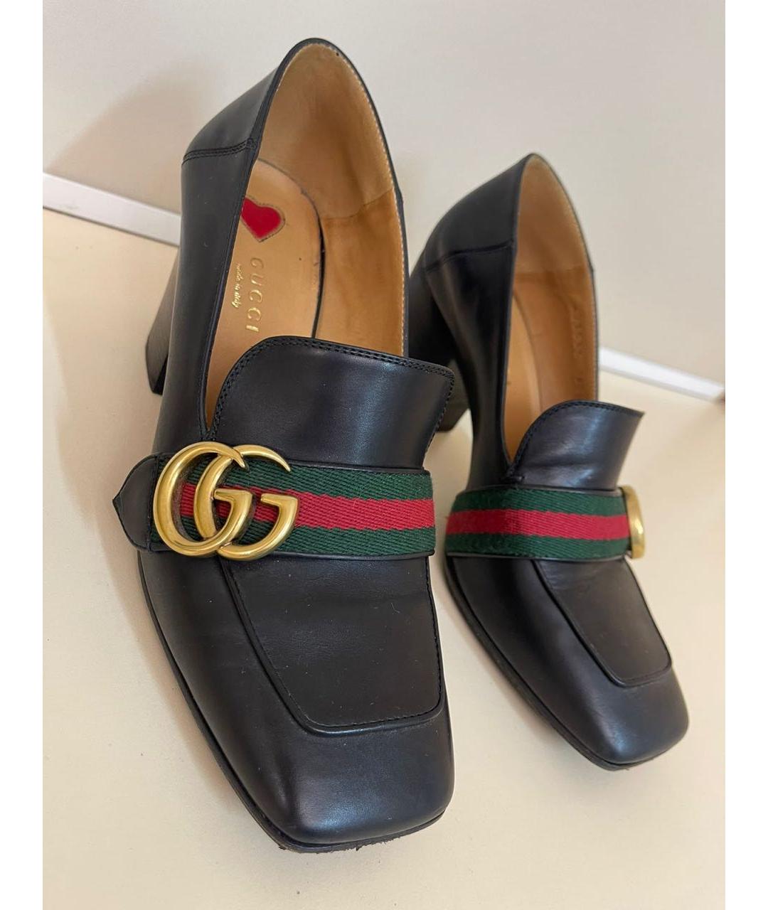 GUCCI Черные кожаные туфли, фото 3