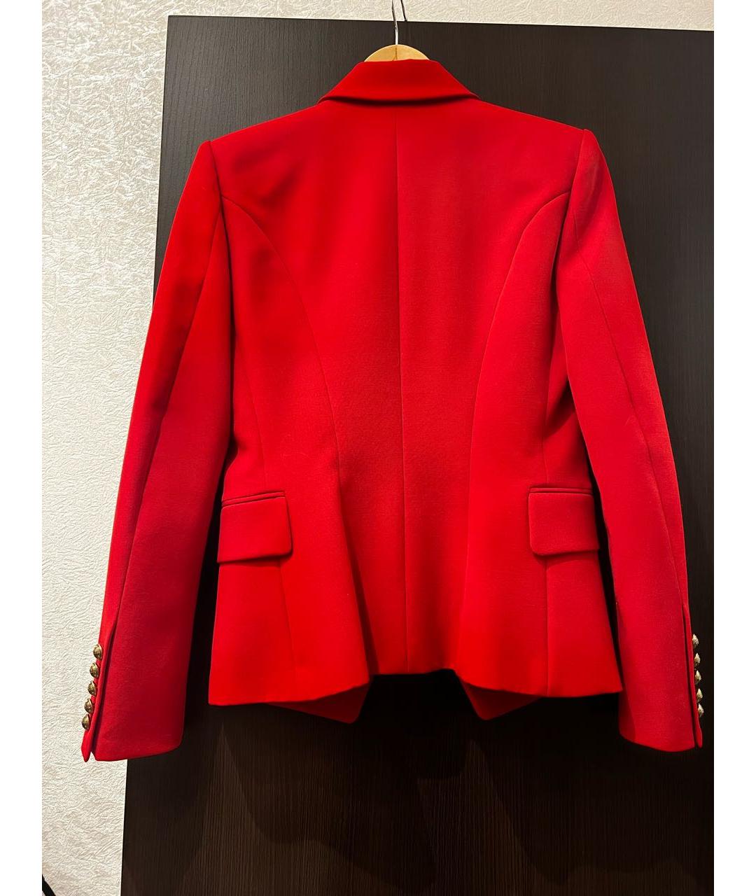 BALMAIN Красный шерстяной жакет/пиджак, фото 2