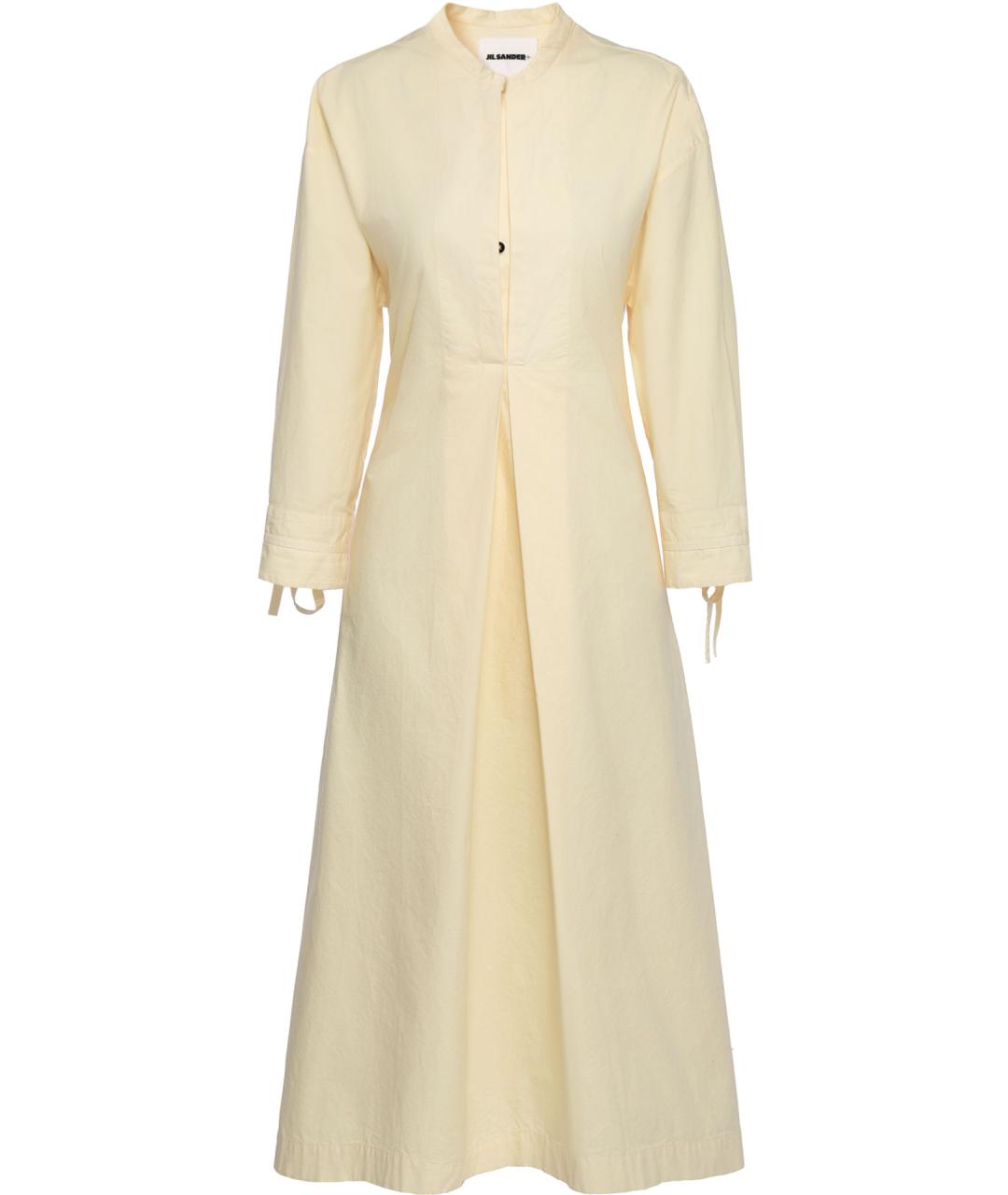 JIL SANDER Желтое хлопковое повседневное платье, фото 5