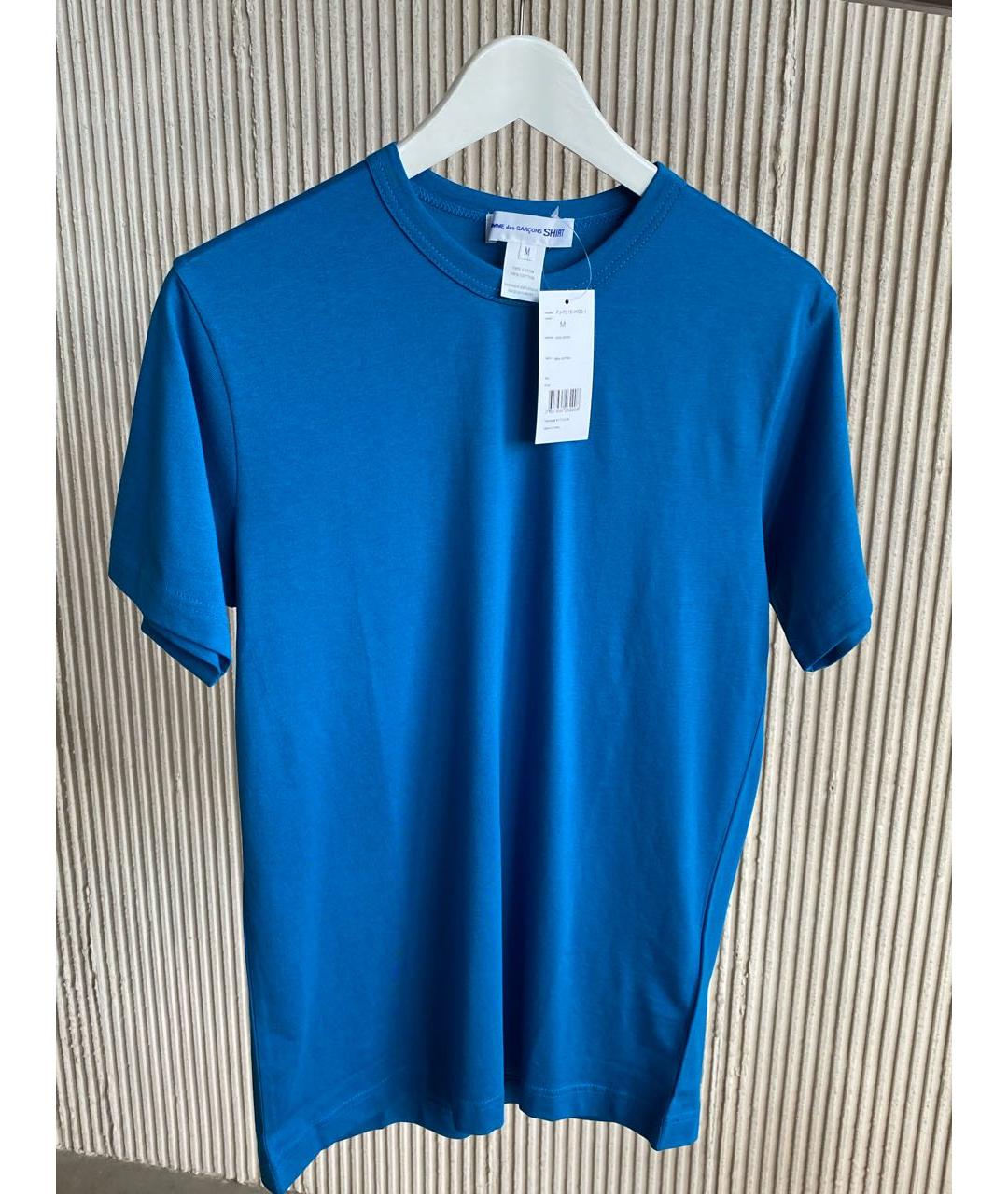 COMME DES GARÇONS SHIRT Синяя хлопковая футболка, фото 6