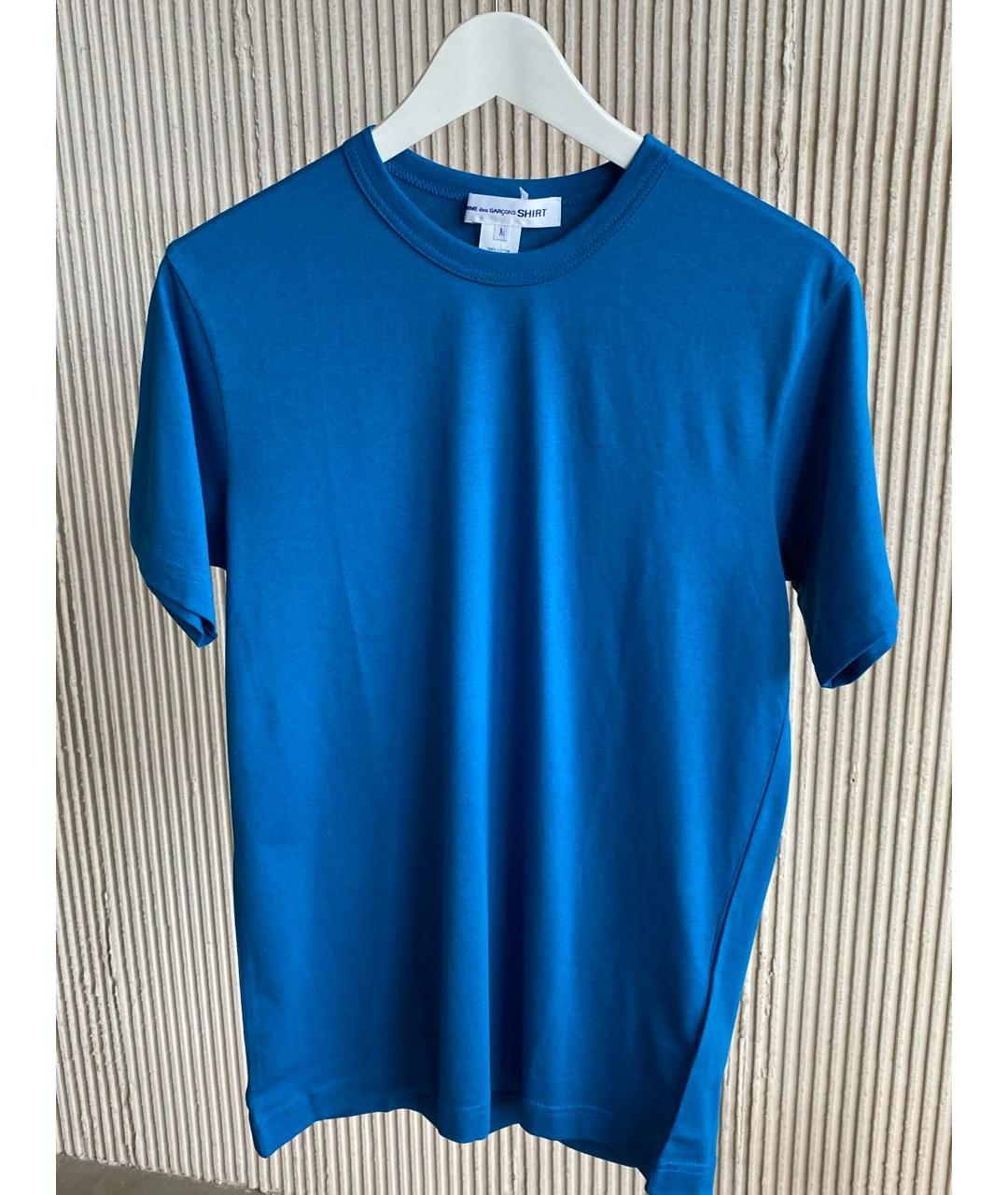COMME DES GARÇONS SHIRT Синяя хлопковая футболка, фото 3