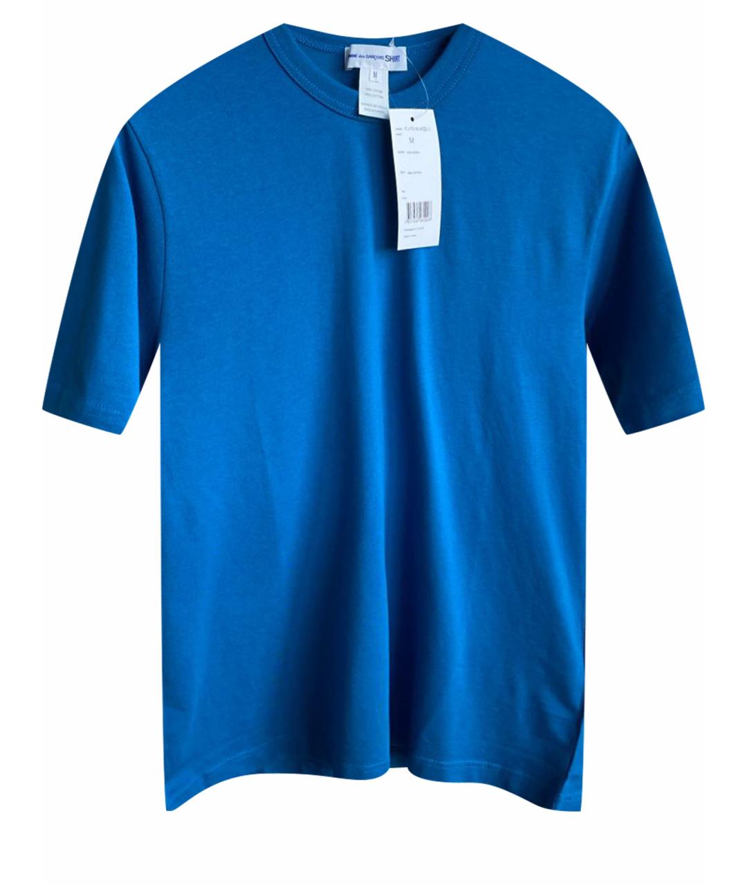 COMME DES GARÇONS SHIRT Синяя хлопковая футболка, фото 1