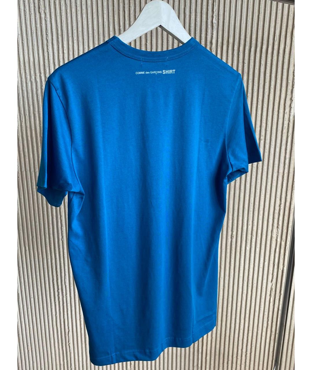 COMME DES GARÇONS SHIRT Синяя хлопковая футболка, фото 2