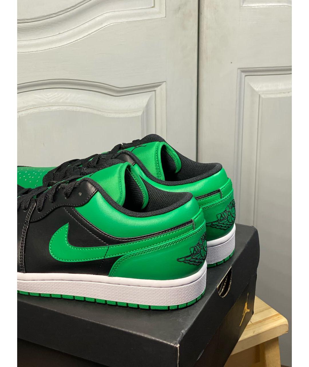 JORDAN Зеленые кожаные низкие кроссовки / кеды, фото 6
