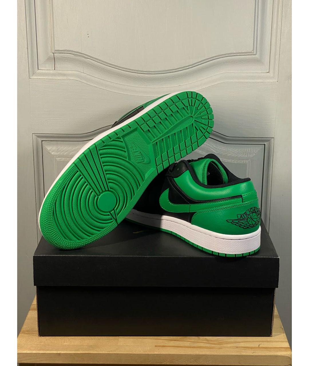 JORDAN Зеленые кожаные низкие кроссовки / кеды, фото 4