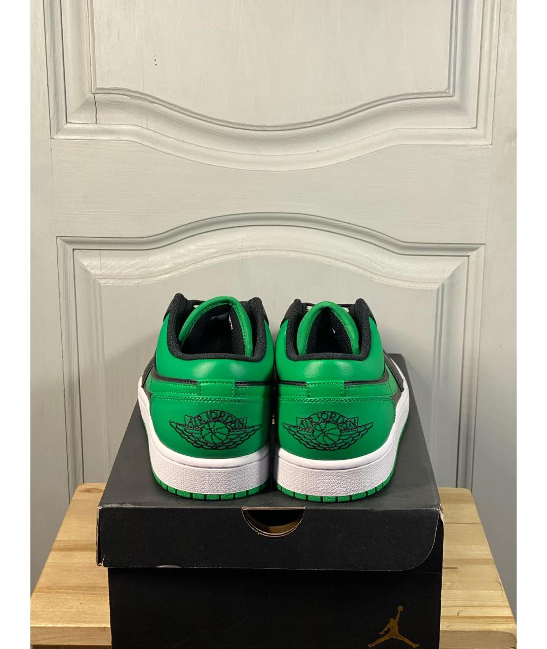 JORDAN Зеленые кожаные низкие кроссовки / кеды, фото 2