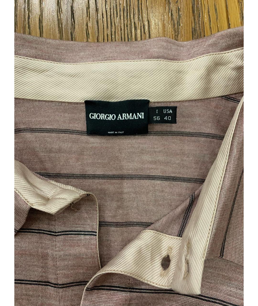 GIORGIO ARMANI Бежевая шелковая кэжуал рубашка, фото 2