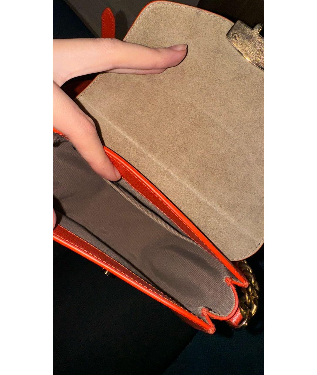 FURLA Оранжевая кожаная сумка через плечо, фото 4