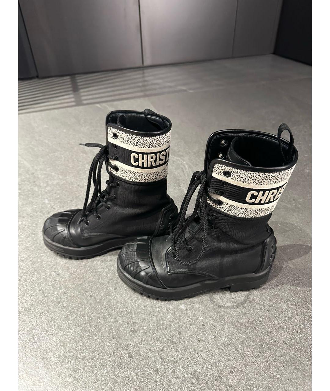 CHRISTIAN DIOR PRE-OWNED Черные текстильные ботинки, фото 4