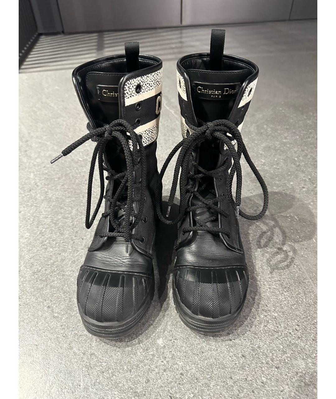 CHRISTIAN DIOR PRE-OWNED Черные текстильные ботинки, фото 2