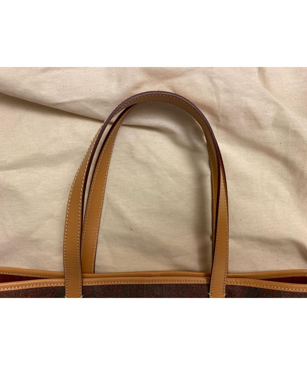 ETRO Коричневая кожаная сумка тоут, фото 6