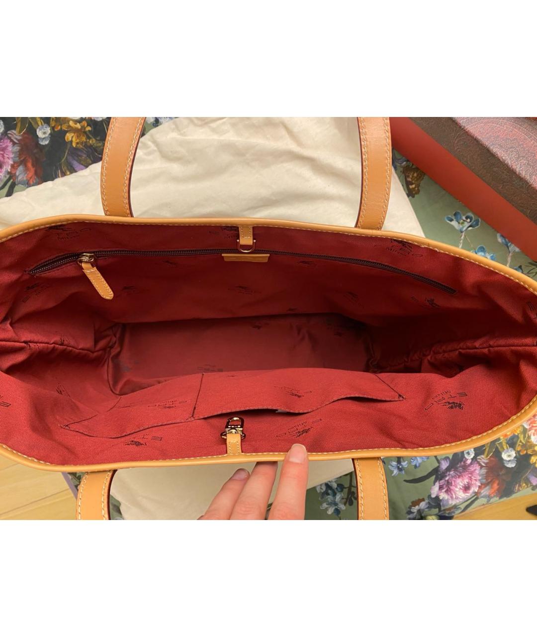 ETRO Коричневая кожаная сумка тоут, фото 3