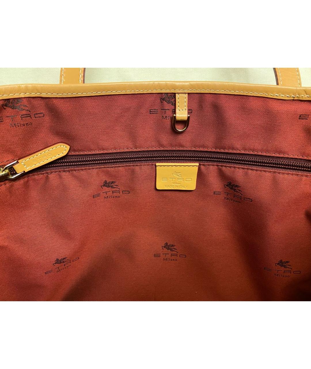 ETRO Коричневая кожаная сумка тоут, фото 4