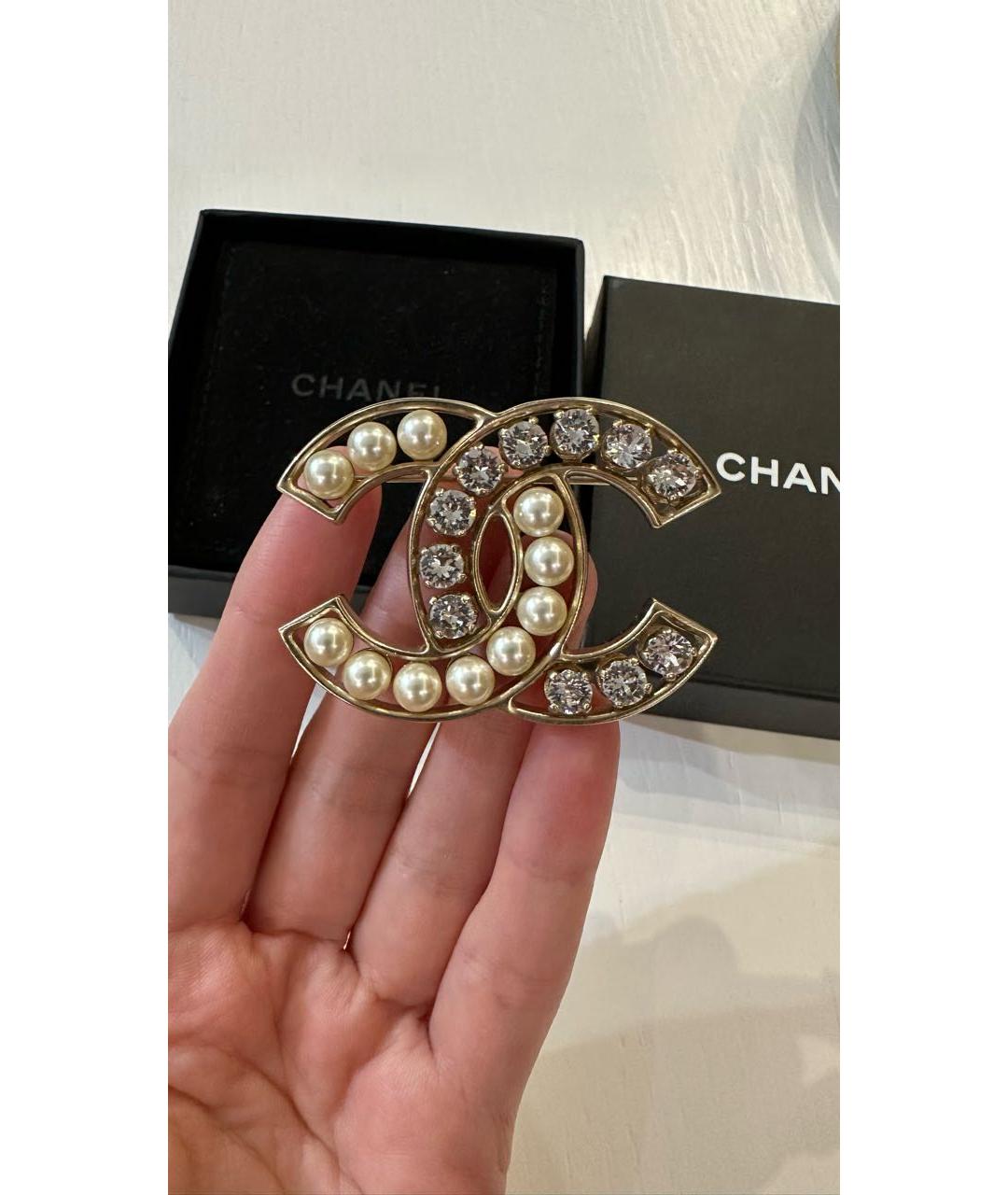 CHANEL Золотая металлическая булавка / брошь, фото 5
