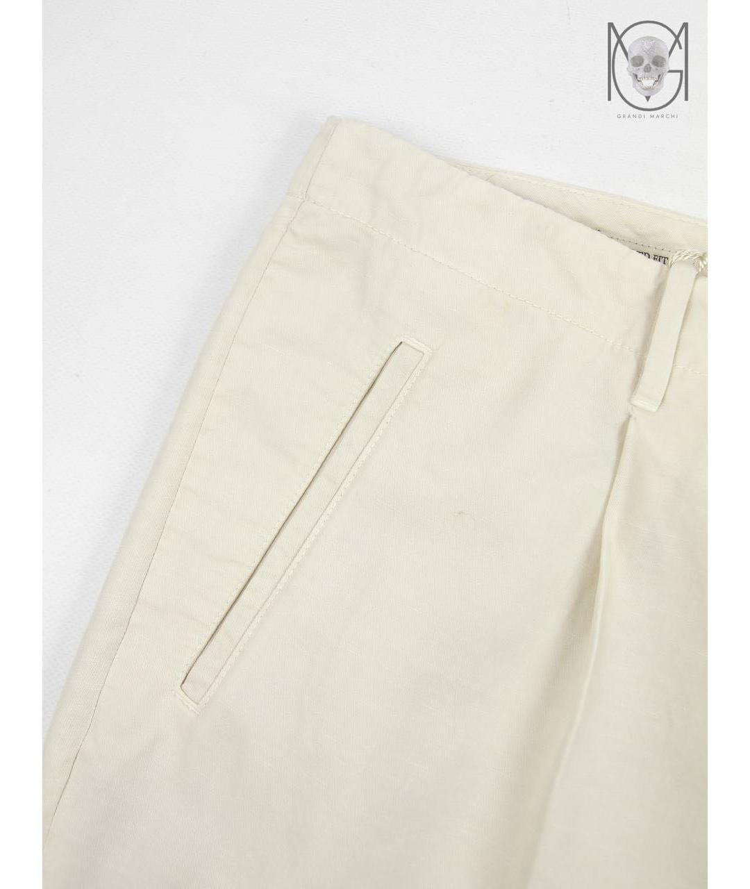 BRUNELLO CUCINELLI Бежевые льняные повседневные брюки, фото 8