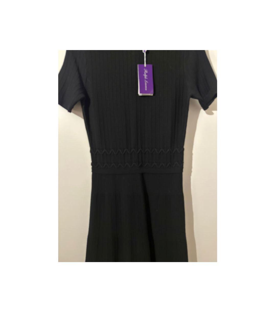 RALPH LAUREN PURPLE LABEL Черное шерстяное повседневное платье, фото 2