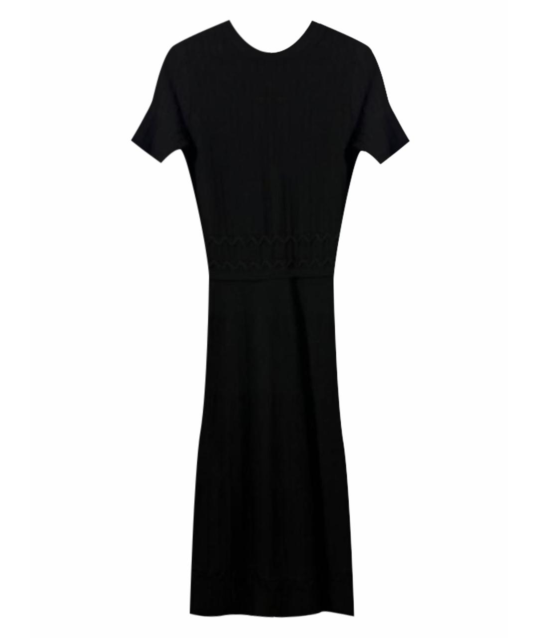 RALPH LAUREN PURPLE LABEL Черное шерстяное повседневное платье, фото 1