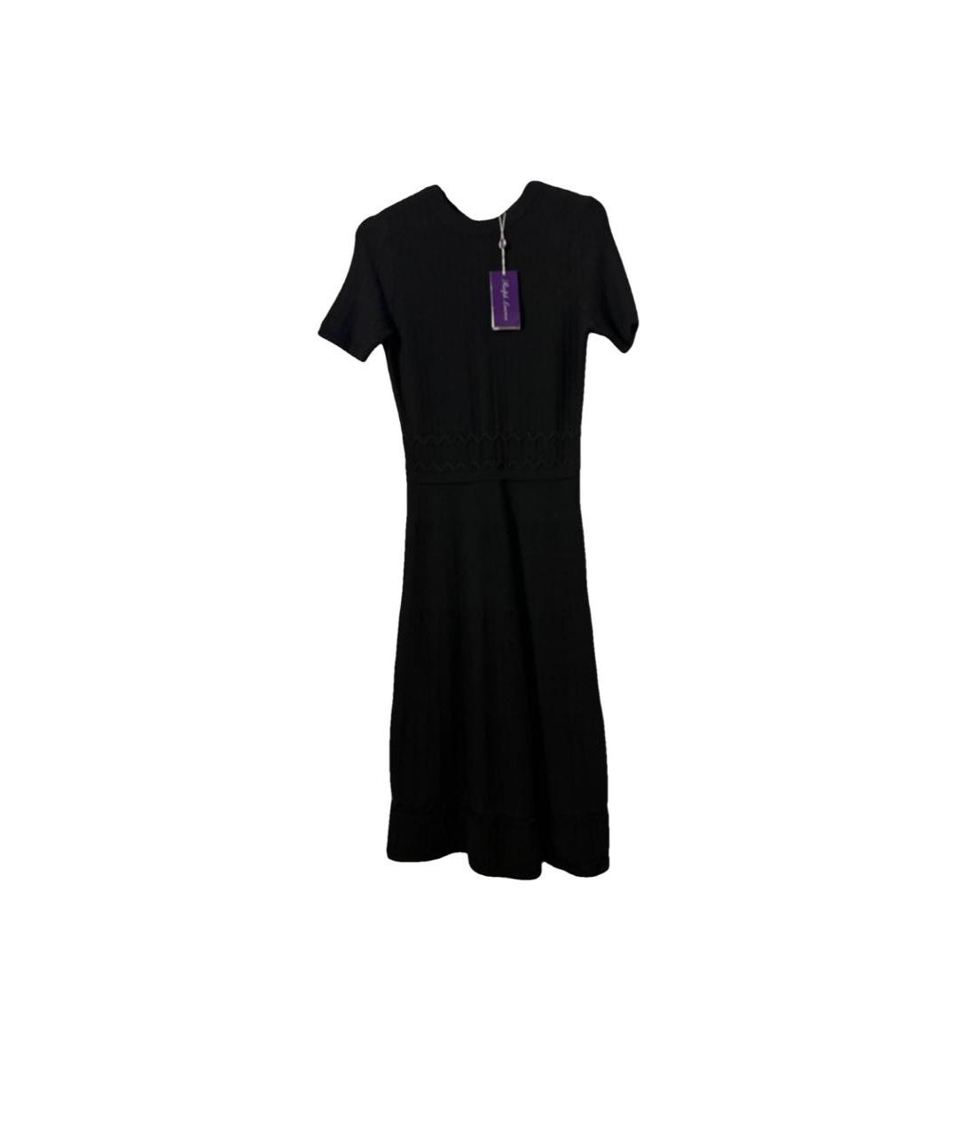 RALPH LAUREN PURPLE LABEL Черное шерстяное повседневное платье, фото 6