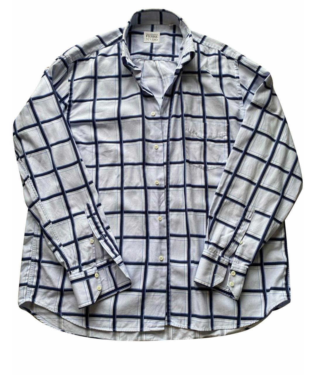 GIANFRANCO FERRE Голубая хлопковая кэжуал рубашка, фото 1