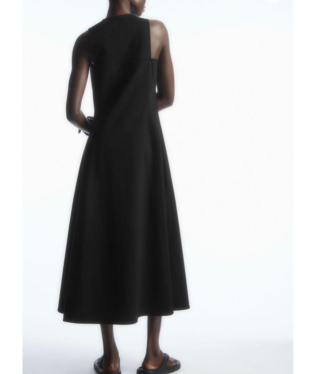 COS Черное хлопко-эластановое повседневное платье, фото 3