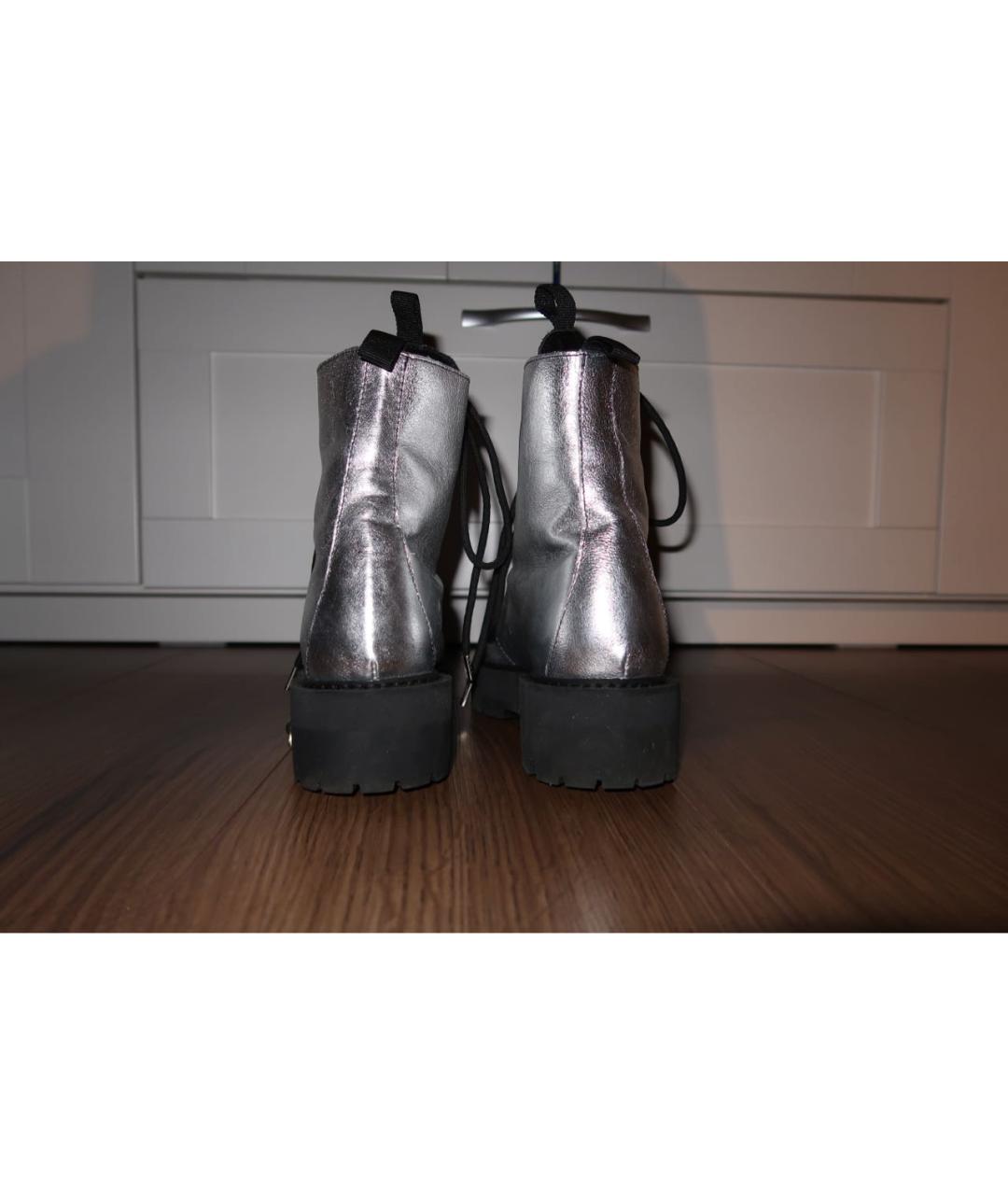 OFF-WHITE Серебряные ботинки из искусственной кожи, фото 5