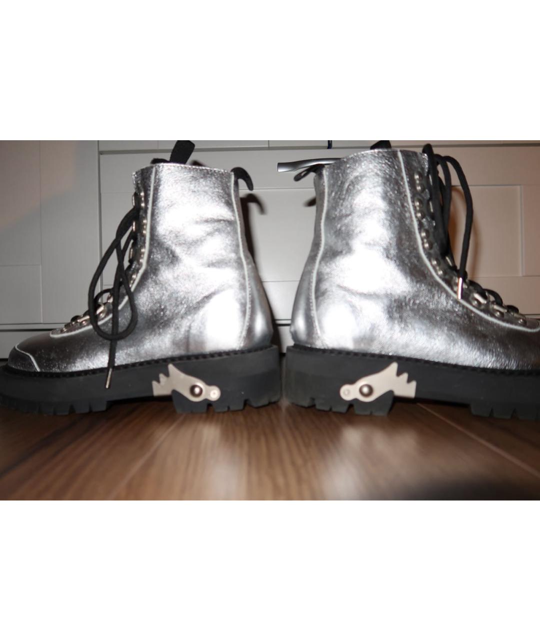 OFF-WHITE Серебряные ботинки из искусственной кожи, фото 6