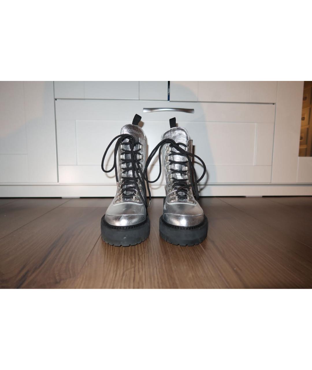 OFF-WHITE Серебряные ботинки из искусственной кожи, фото 3
