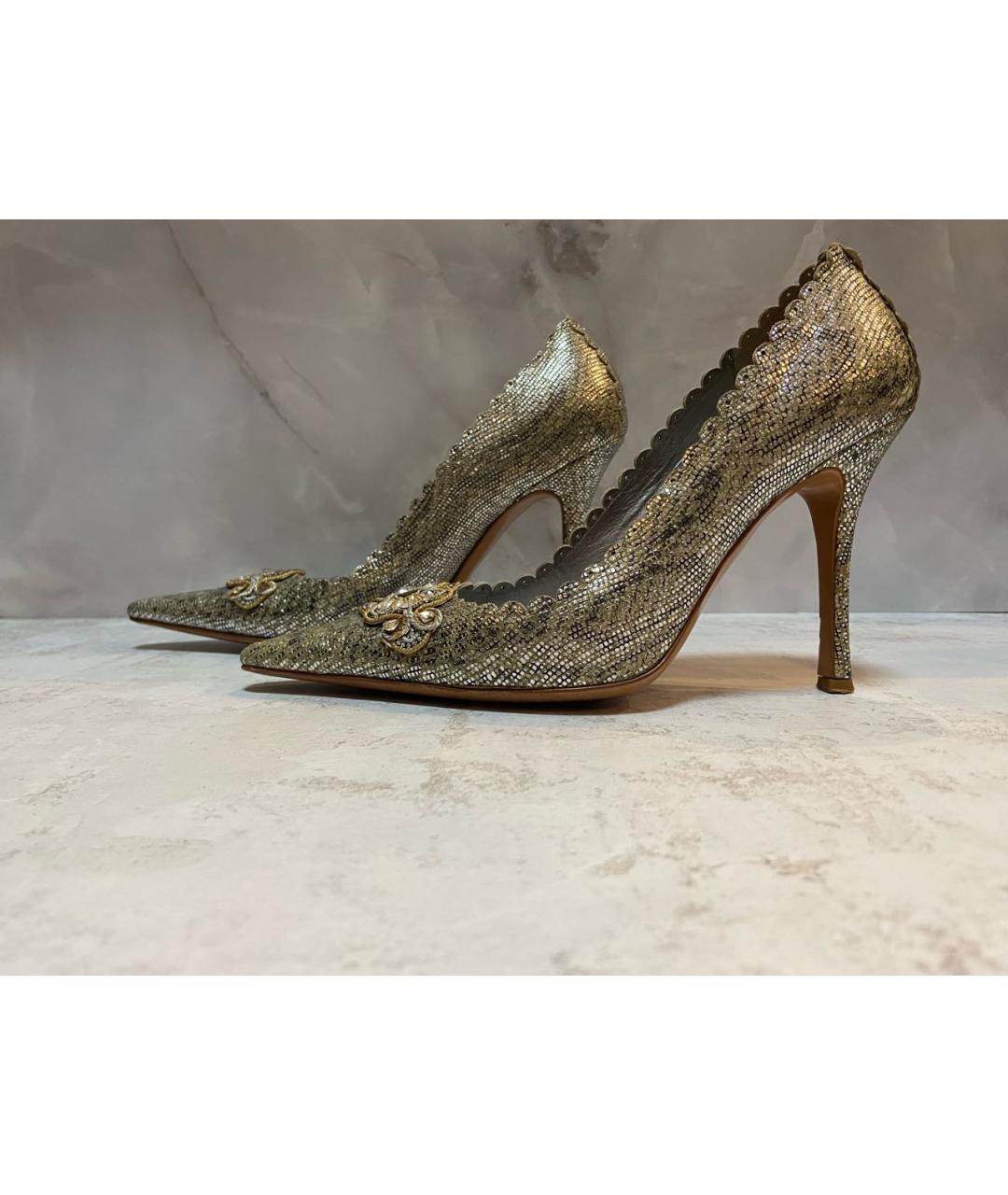RENE CAOVILLA Серебряные туфли из экзотической кожи, фото 9
