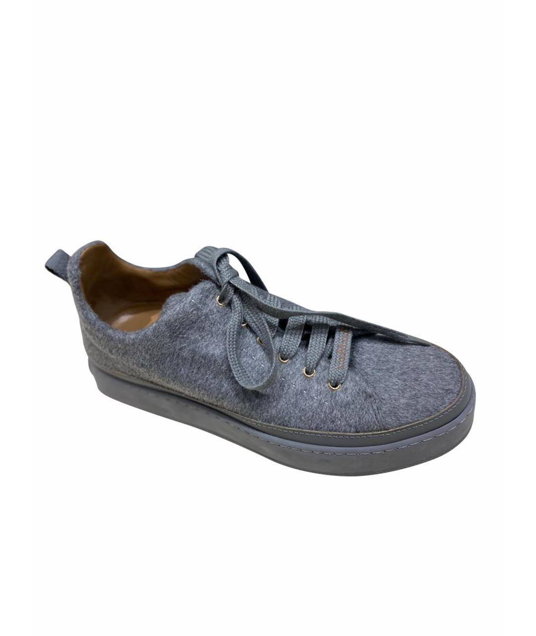 MAX MARA Серые кеды, фото 1