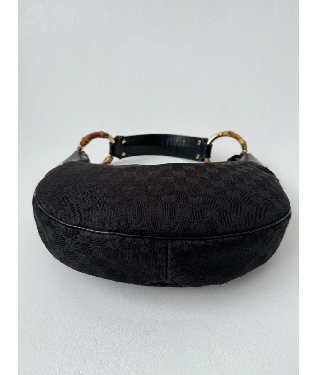GUCCI Черная жаккардовая сумка с короткими ручками, фото 4