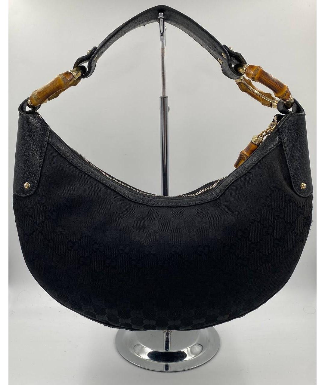 GUCCI Черная жаккардовая сумка с короткими ручками, фото 9