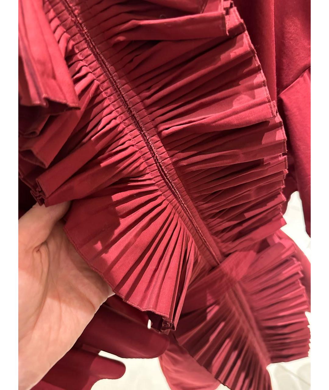 FENDI Бордовое вискозное коктейльное платье, фото 4