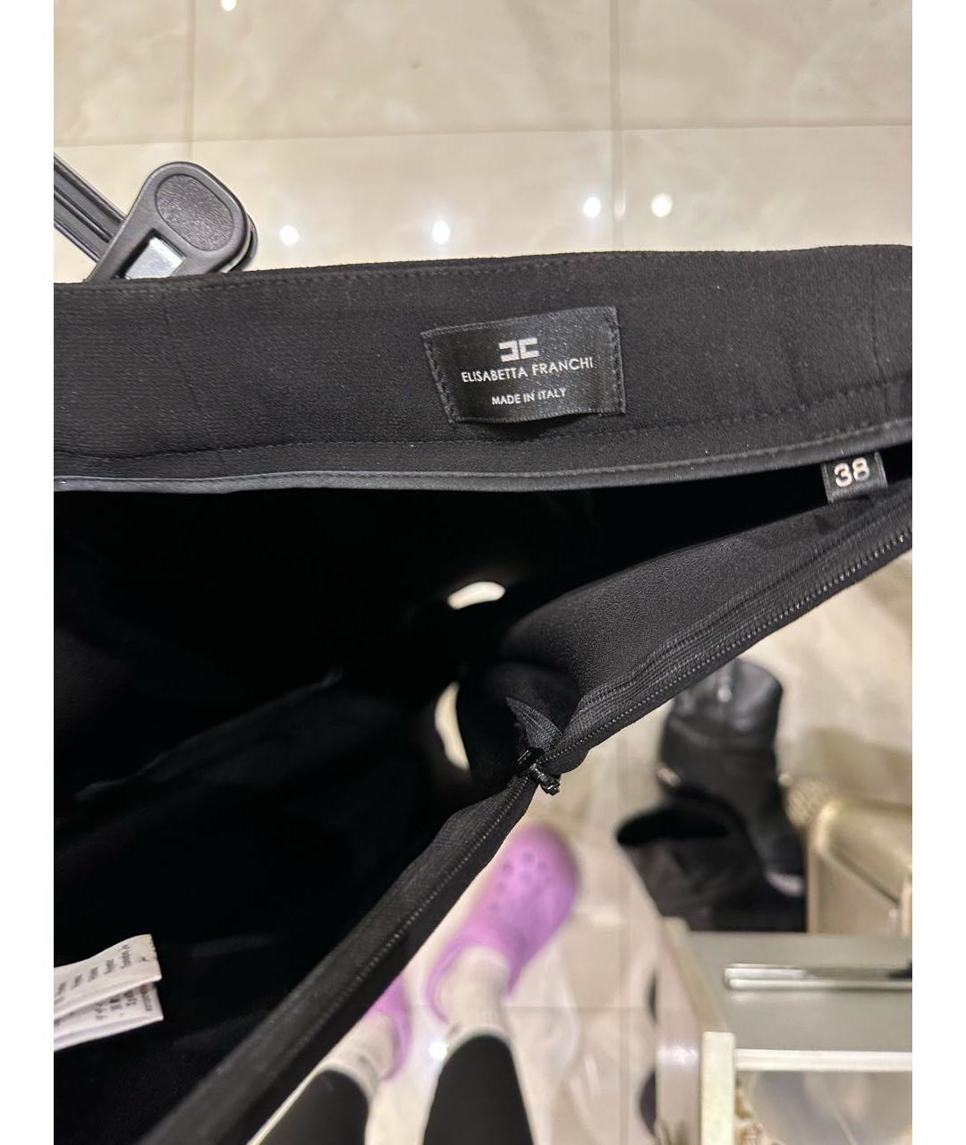 ELISABETTA FRANCHI Черные полиэстеровые кюлоты, фото 6