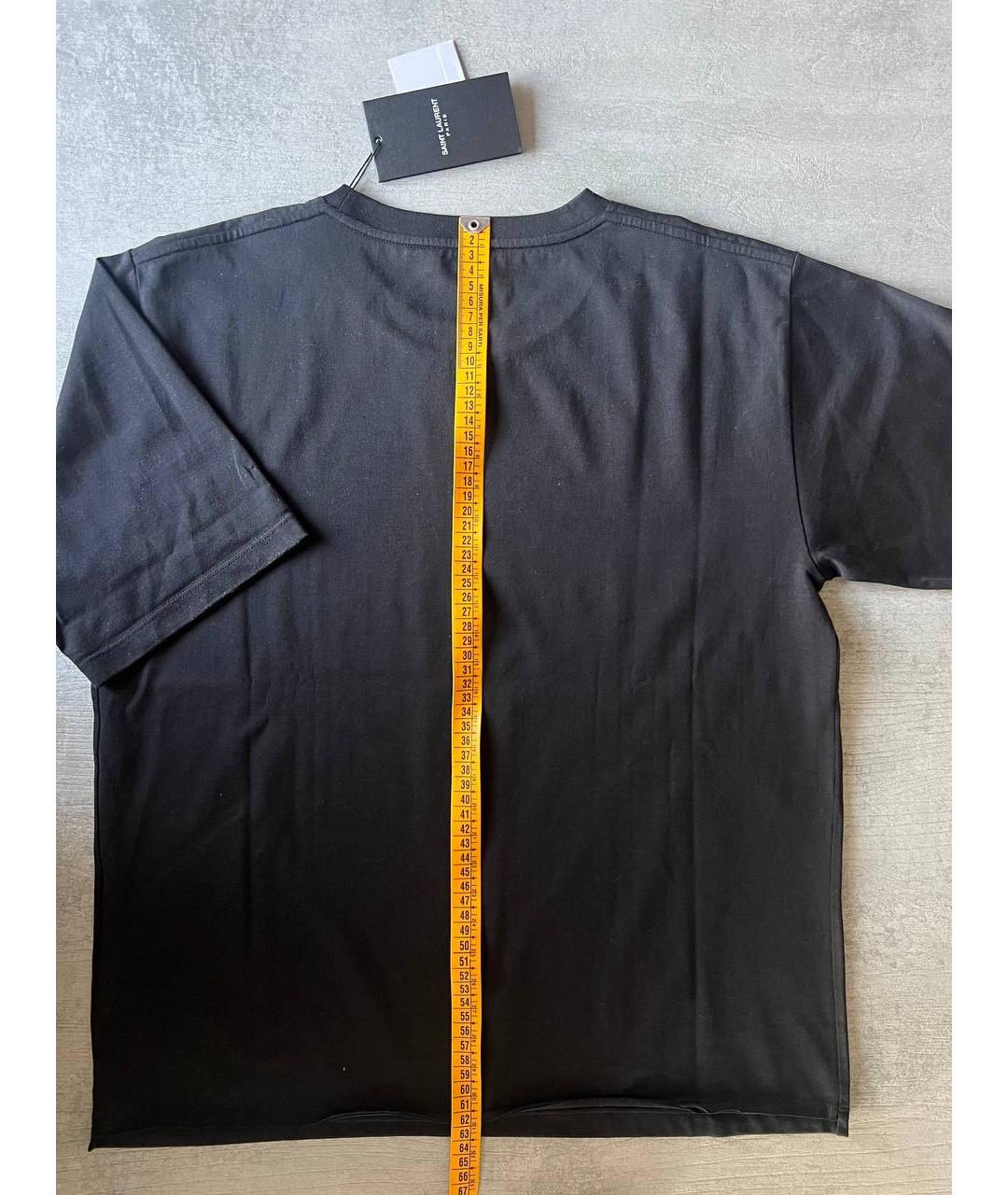 SAINT LAURENT Черная хлопковая футболка, фото 3