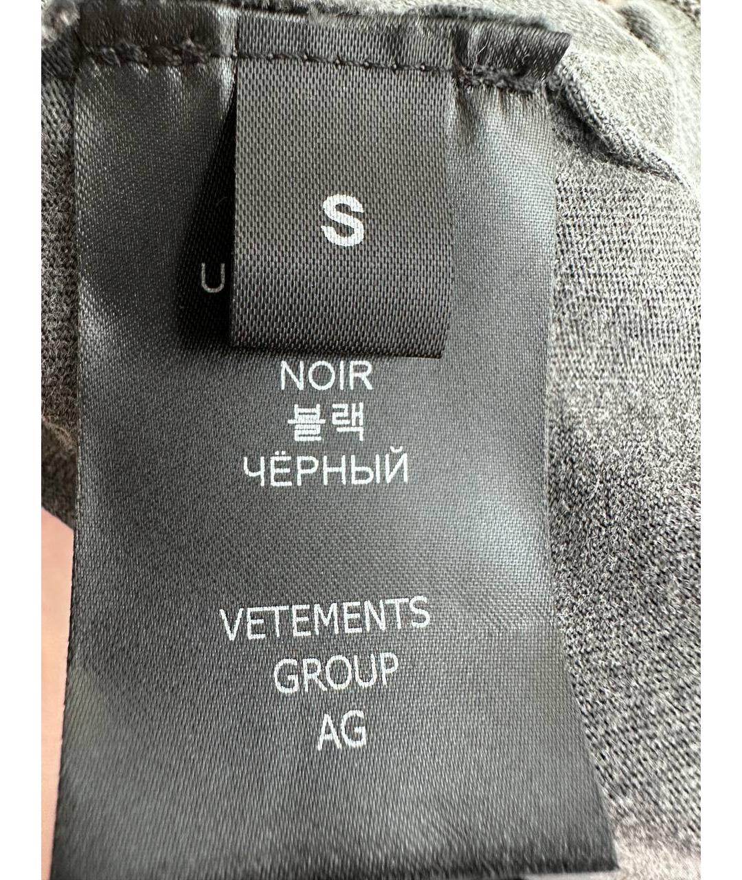 VETEMENTS Серая хлопковая футболка, фото 5