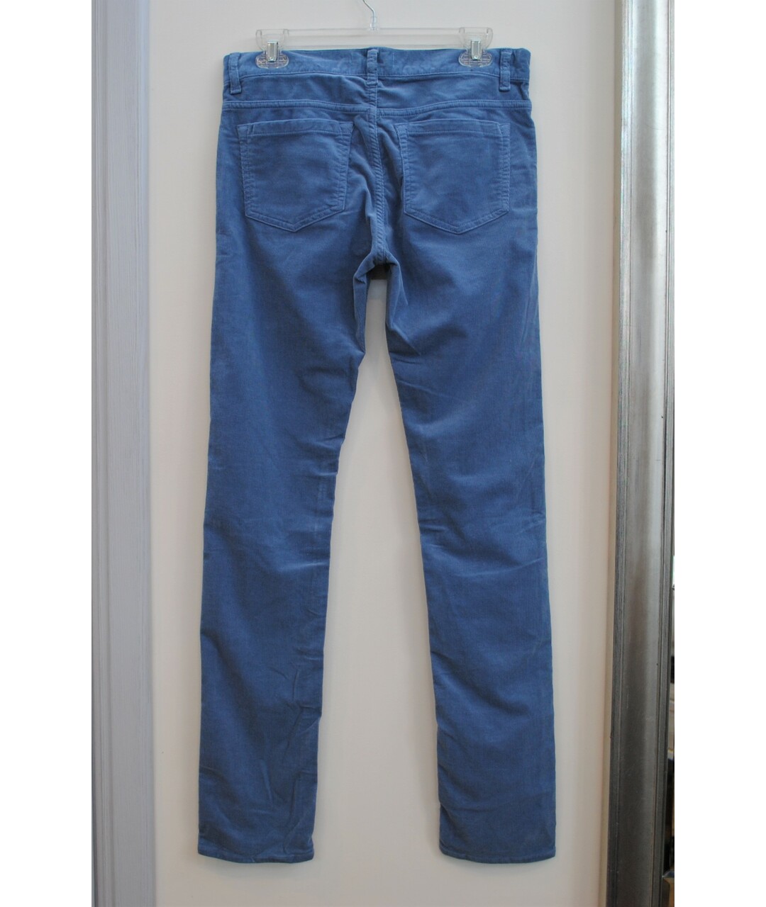 MANOUSH Голубые хлопко-эластановые прямые джинсы, фото 2