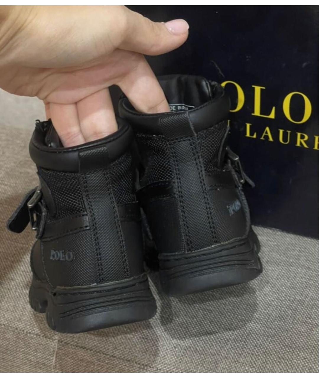 POLO RALPH LAUREN Черные кожаные ботинки, фото 3