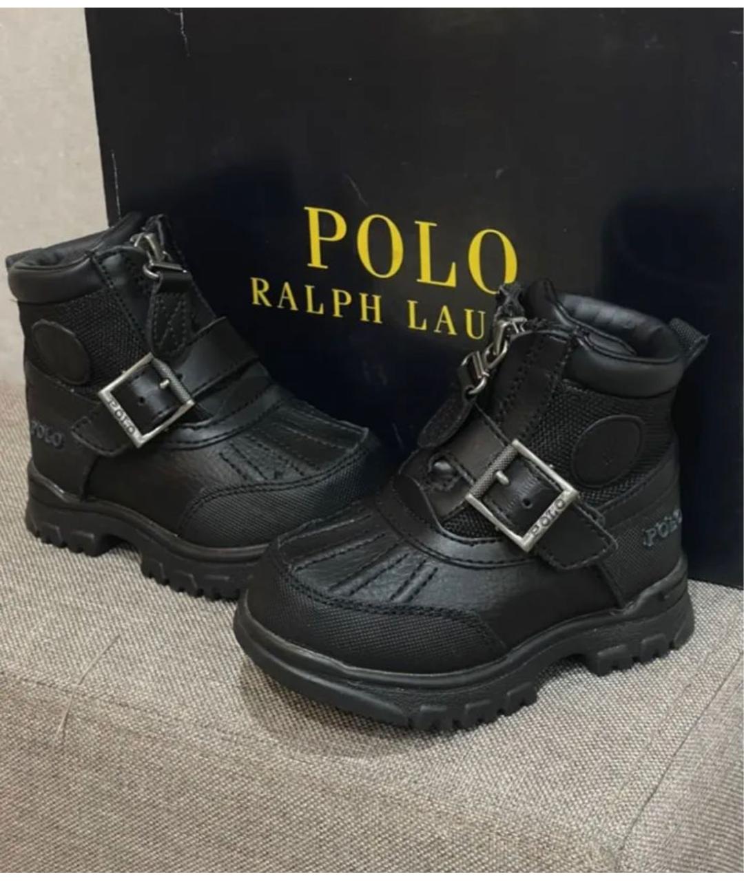 POLO RALPH LAUREN Черные кожаные ботинки, фото 5