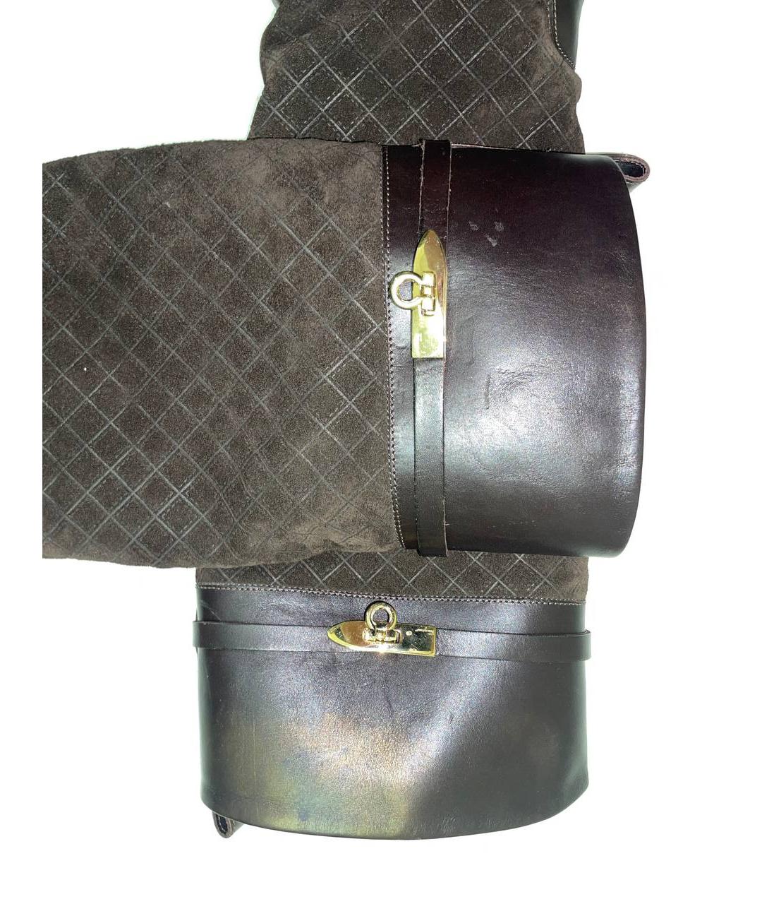 FERRAGAMO Коричневые кожаные сапоги, фото 2
