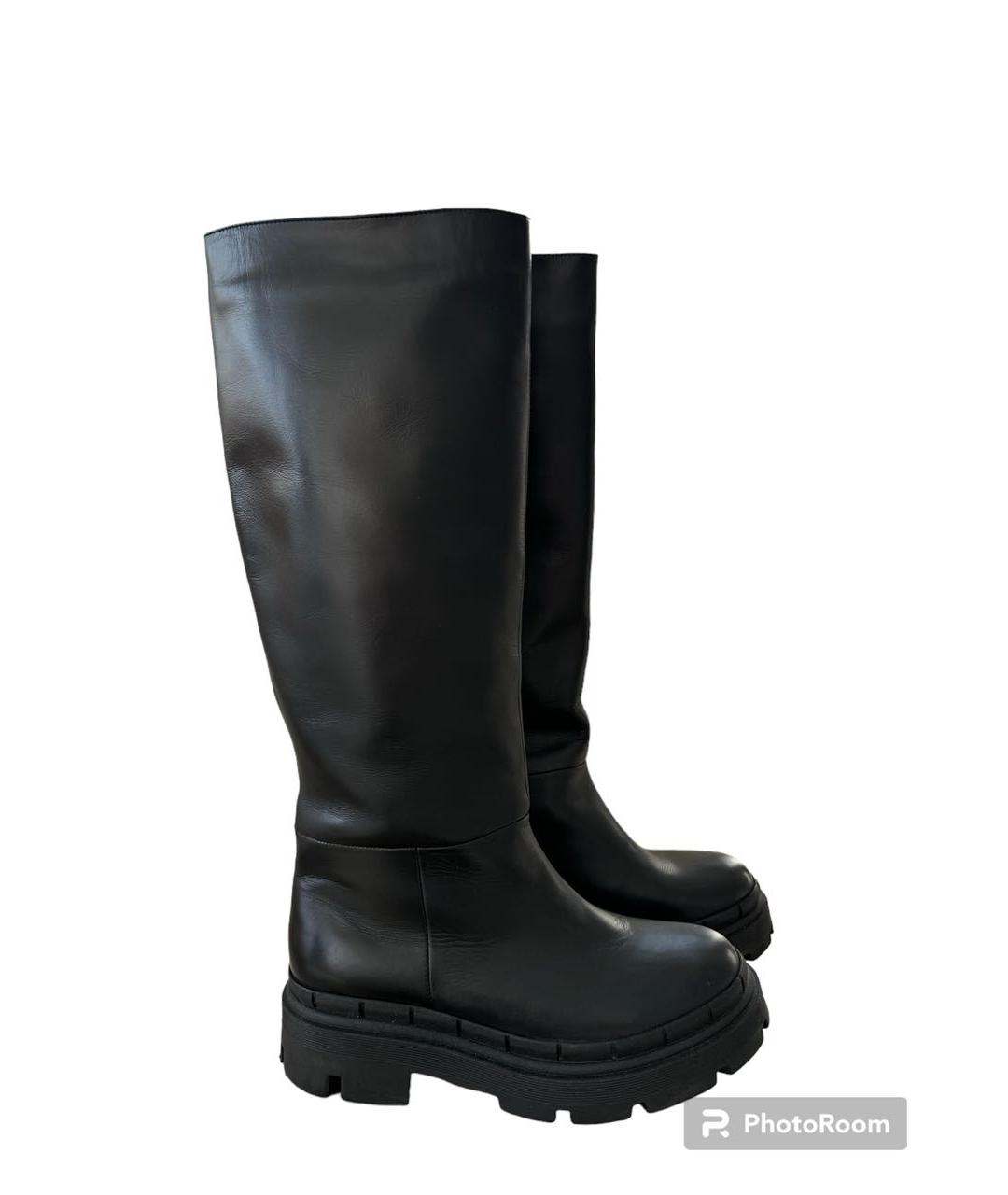 GIA COUTURE Черные кожаные сапоги, фото 7