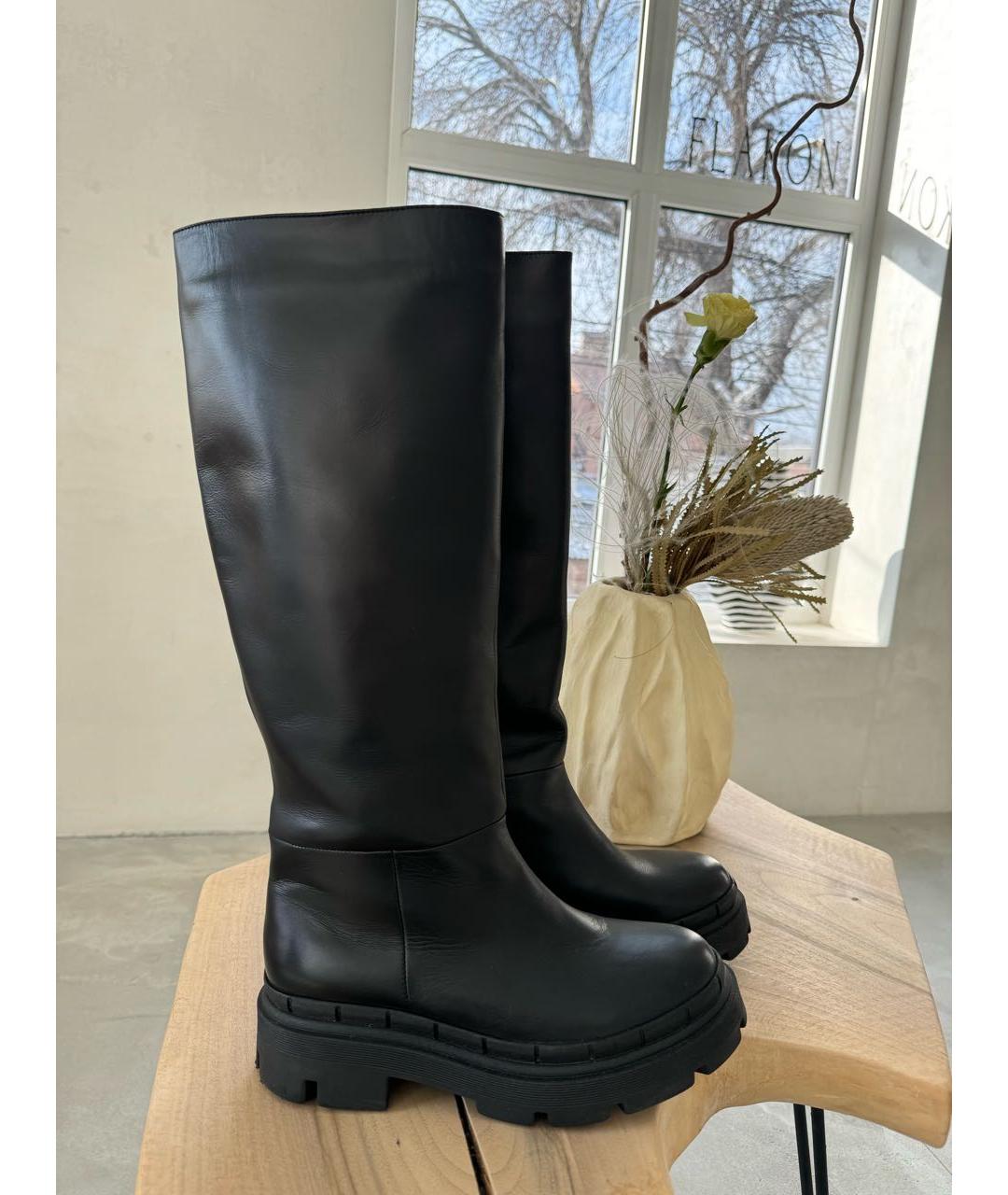 GIA COUTURE Черные кожаные сапоги, фото 3