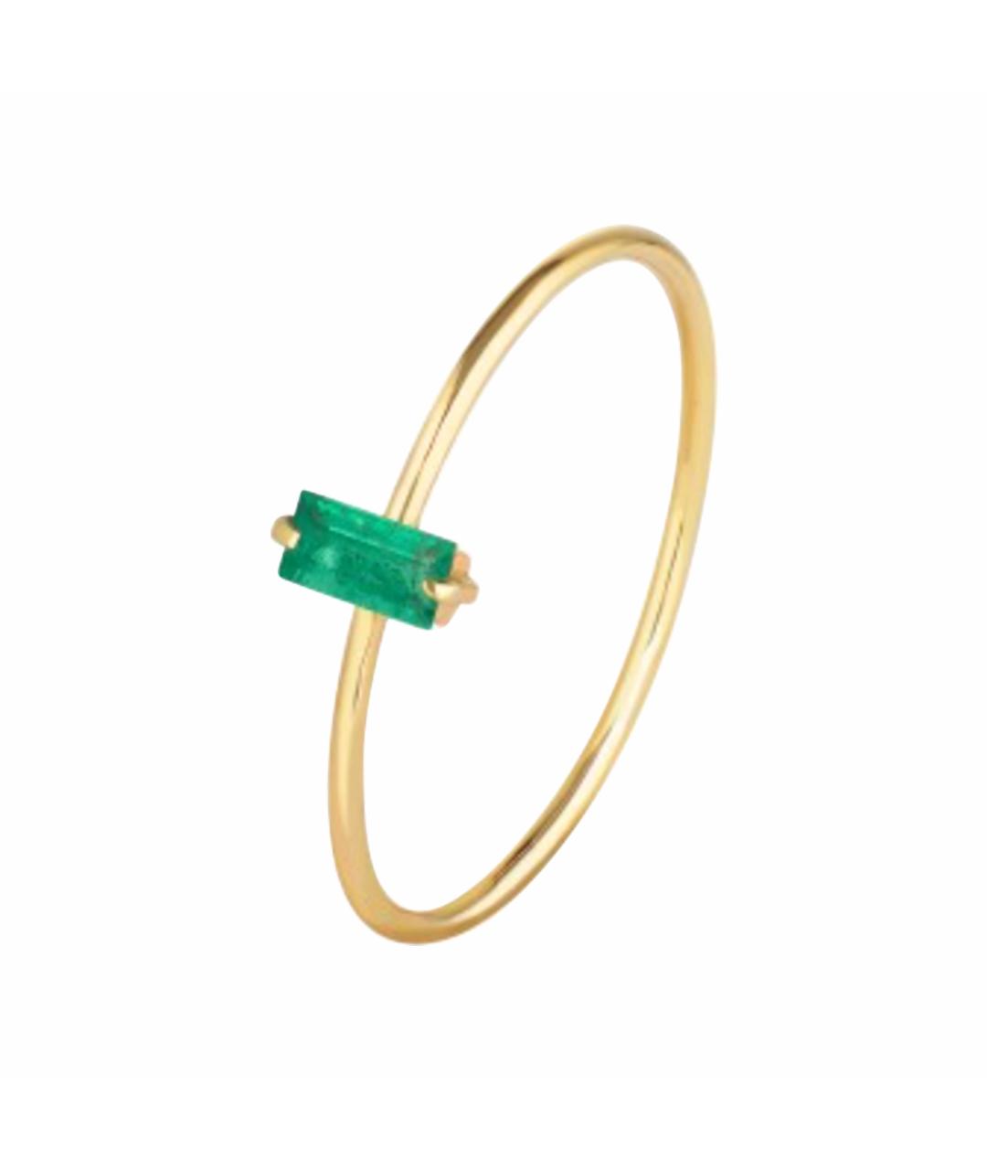 MOONKA Зеленые кольцо из желтого золота, фото 1