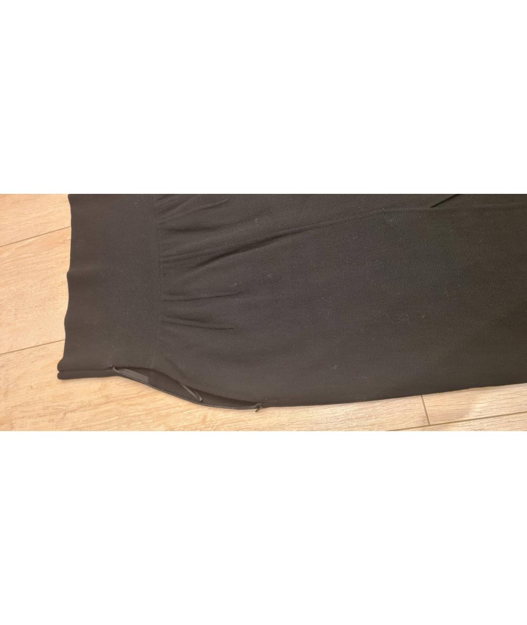 JIL SANDER Черная шерстяная юбка миди, фото 5