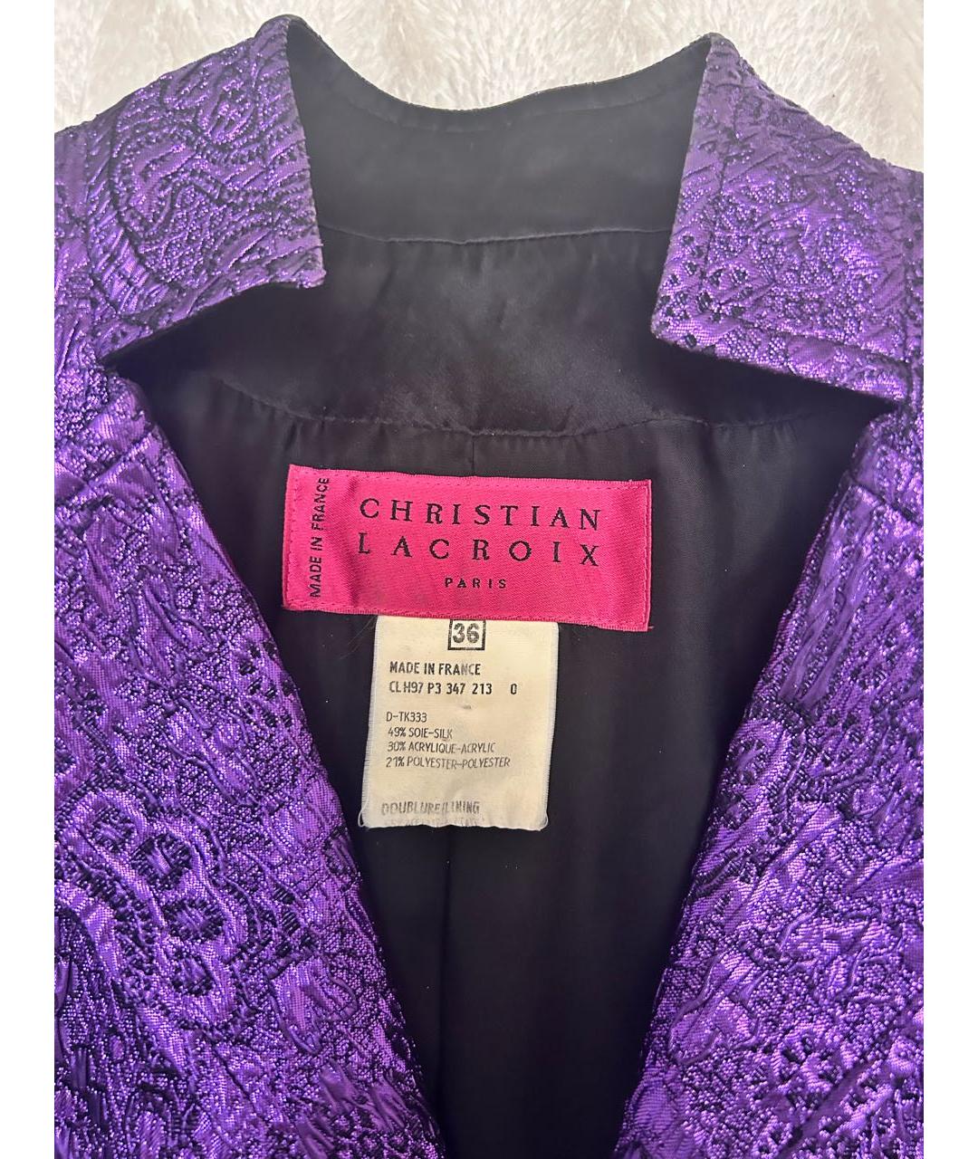 CHRISTIAN LACROIX Фиолетовый жакет/пиджак, фото 3