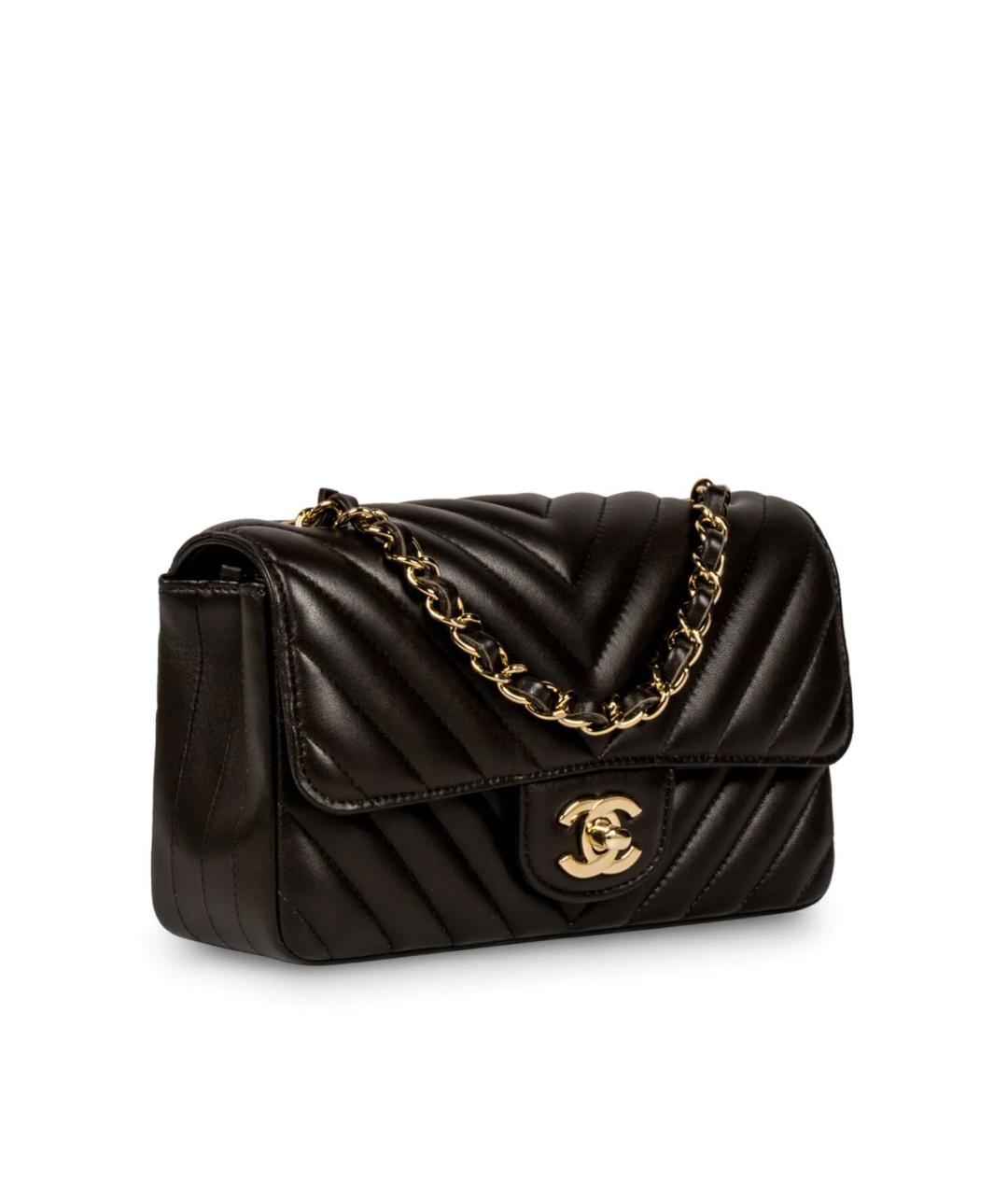 CHANEL Черная кожаная сумка через плечо, фото 3