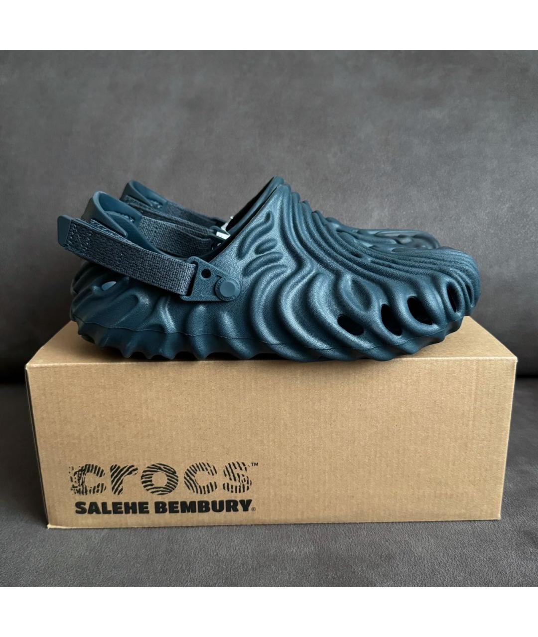 CROCS Темно-синие резиновые шлепанцы, фото 4