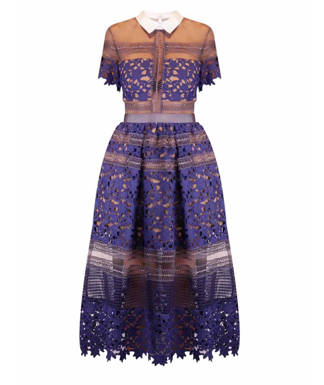 SELF-PORTRAIT Синее кружевное вечернее платье, фото 1