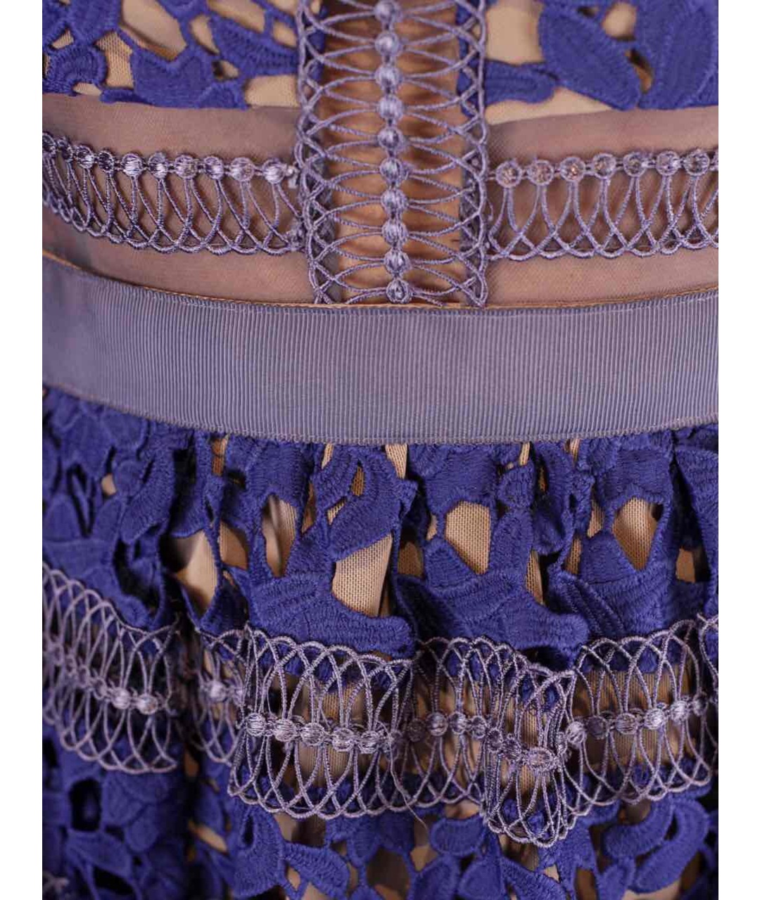 SELF-PORTRAIT Синее кружевное вечернее платье, фото 4