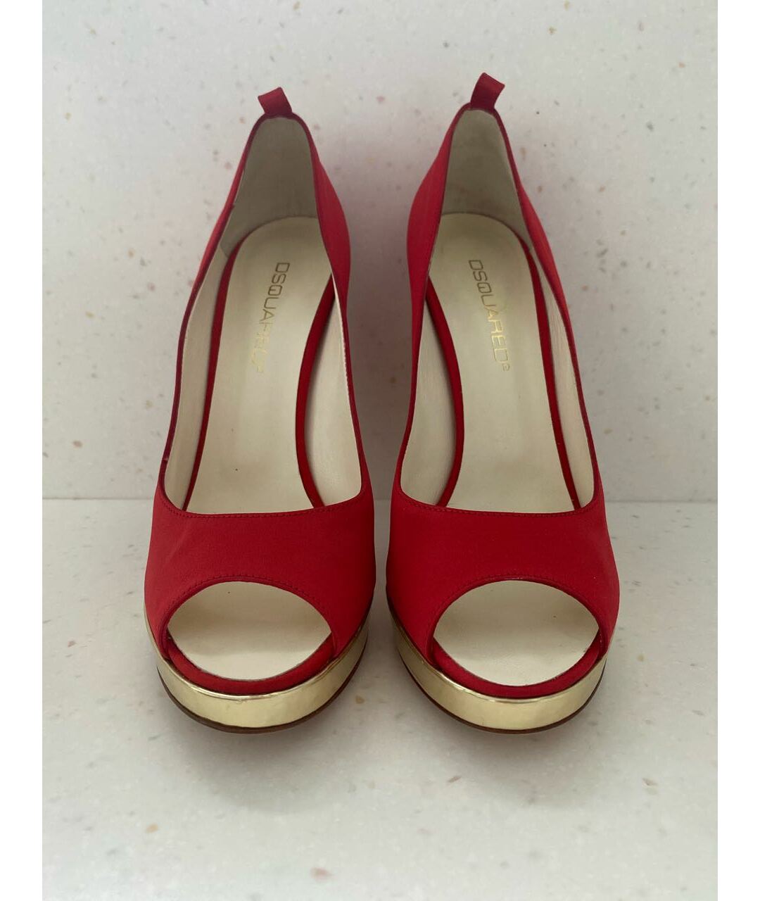 DSQUARED2 Красные текстильные туфли, фото 2