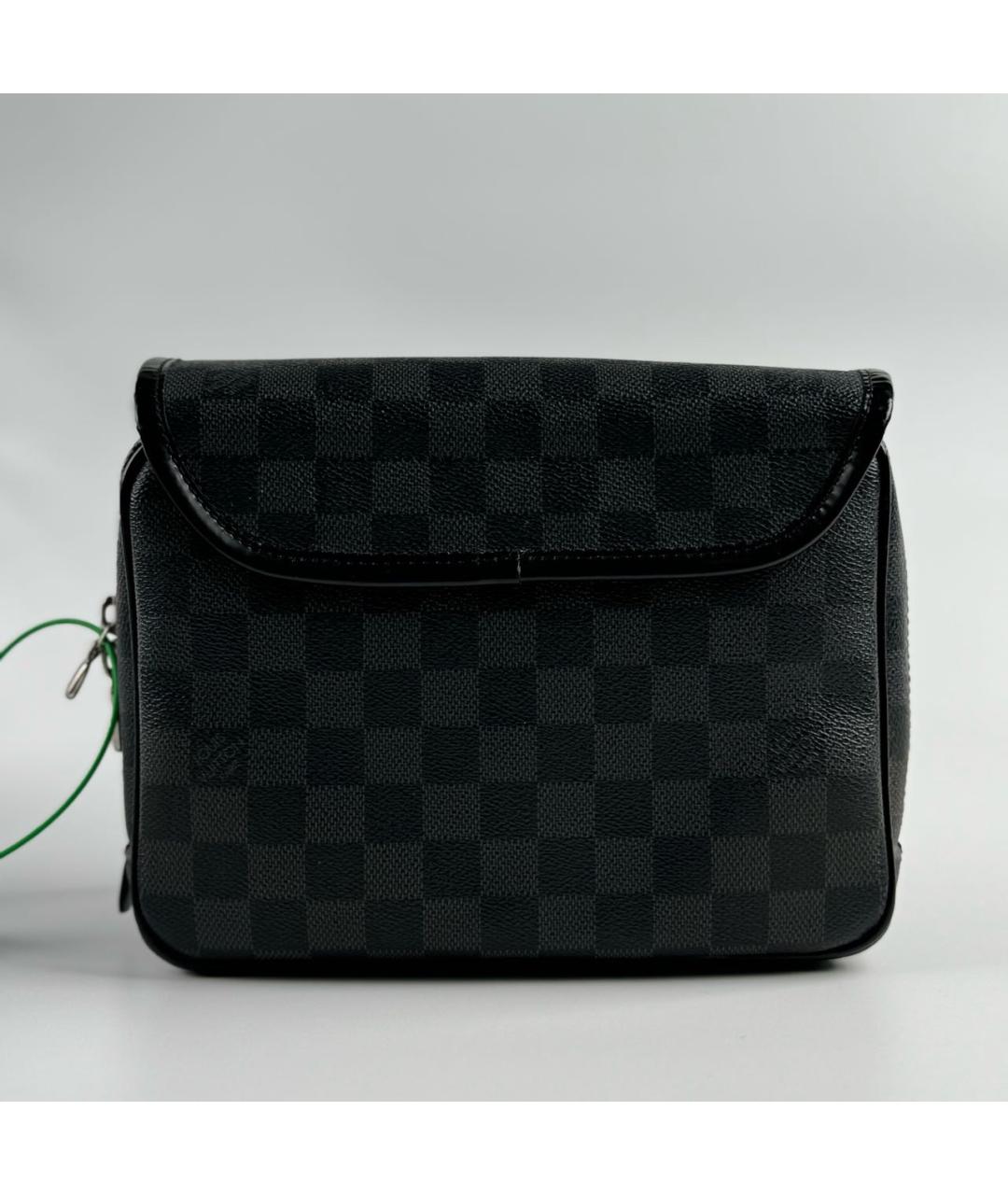 LOUIS VUITTON PRE-OWNED Антрацитовая кожаная барсетка, фото 4